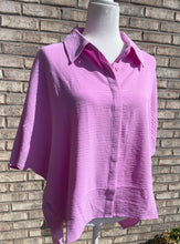 Load image into Gallery viewer, Mauve Button Down Oversized Tee
