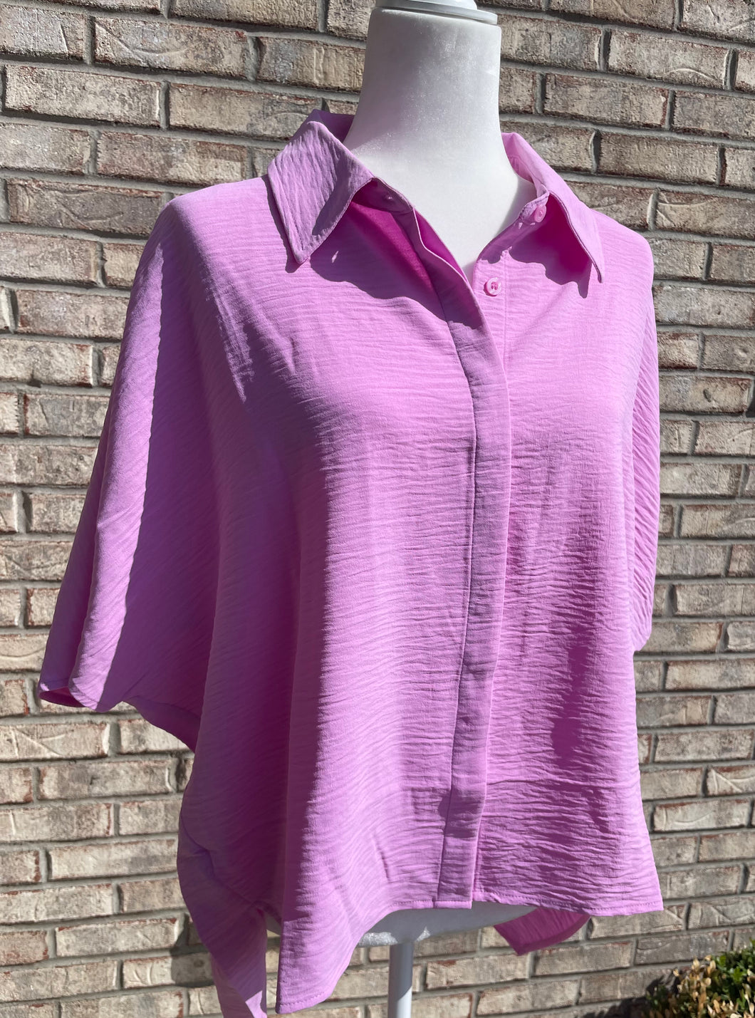 Mauve Button Down Oversized Tee