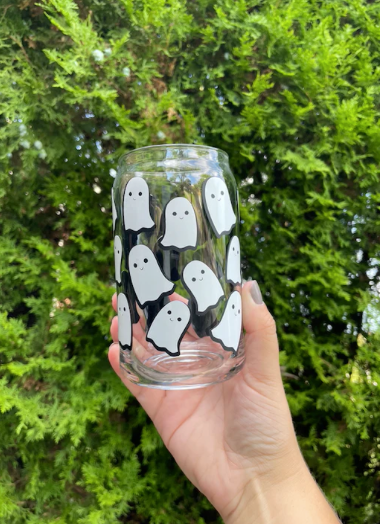 Friendly Ghost || 16oz Iced Coffee Glass Can